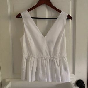 J. Crew white peplum top